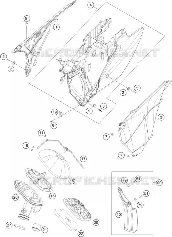 FILTRE A AIR KTM MOTO 450 2016 EXC  450 EXC