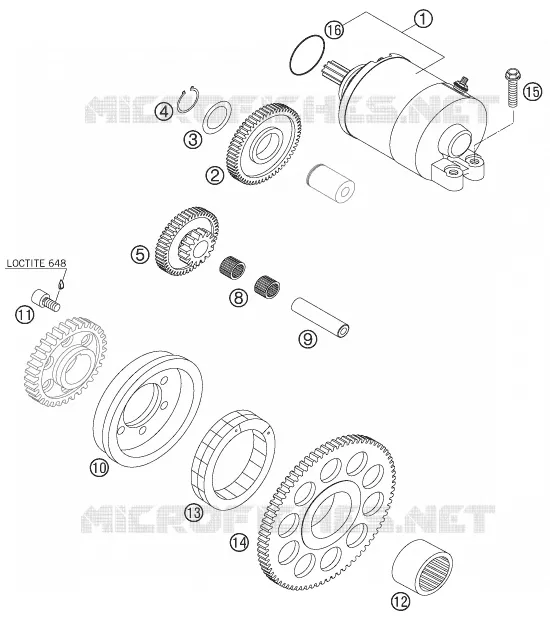 DEMARREUR ELECTRIQUE KTM MOTO 400 2007 EXC  400 EXC RACING