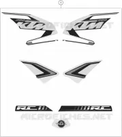 AUTOCOLLANTS pour KTM RC 200 BLACK NON ABS de 2016