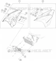 CACHES LATERAUX pour KTM RC 200 BLACK NON ABS de 2016