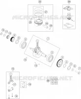 VILEBREQUIN / PISTON pour KTM RC 200 BLACK NON ABS de 2016
