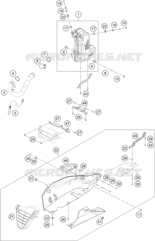 ECHAPPEMENT KTM MOTO 200 2016 RC  RC 200 BLACK NON ABS
