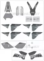 AUTOCOLLANTS pour KTM 400 EXC FACTORY de 2005