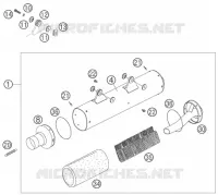 SILENCIEUX D'ECHAPPEMENT pour KTM 400 EXC FACTORY de 2005