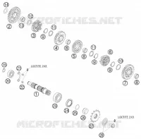 BOITE DE VITESSES   ARBRE SECONDAIRE pour KTM 400 EXC de 2010