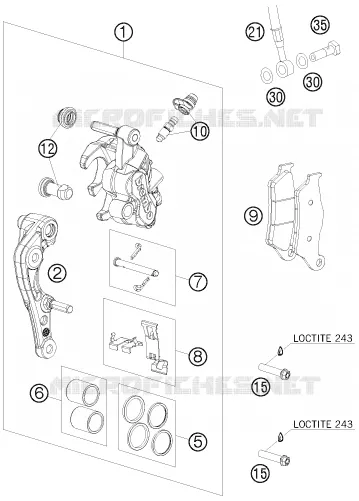 ETRIER DE FREIN AVANT KTM MOTO 400 2010 EXC  400 EXC