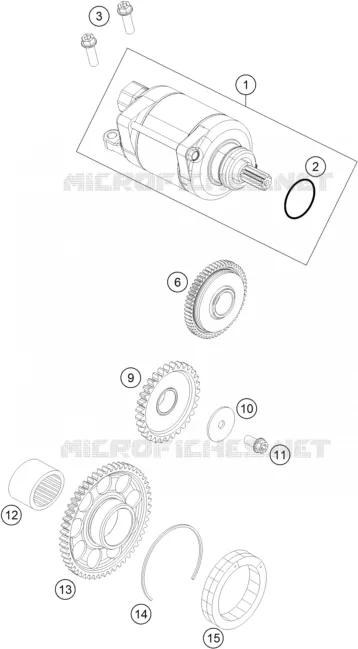 DEMARREUR ELECTRIQUE KTM MOTO 350 2018 EXC-F  350 EXC-F SIX DAYS