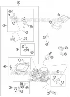 BOITIER PAPILLON INJECTION pour KTM 350 EXC-F SIX DAYS de 2014