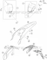 PLASTIQUES pour KTM 350 EXC-F SIX DAYS de 2014