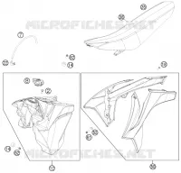 RESERVOIR / SELLE pour KTM 350 EXC-F SIX DAYS de 2014
