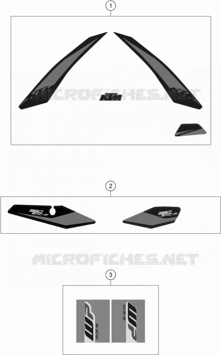 AUTOCOLLANTS KTM MOTO 350 2019 EXC-F  350 EXC-F