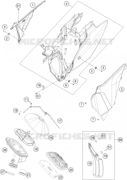 FILTRE A AIR KTM MOTO 350 2016 EXC-F  350 EXC-F