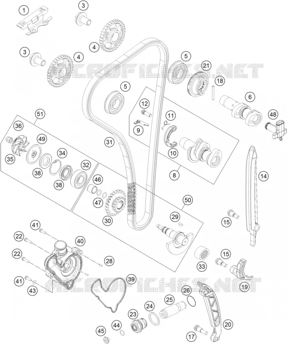 DISTRIBUTION KTM MOTO 350 2015 EXC-F  350 EXC-F