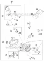 BOITIER PAPILLON INJECTION pour KTM 350 EXC-F de 2014