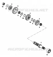 BOITE DE VITESSES   ARBRE PRIMAIRE pour KTM 350 EXC-F 20KW/SUP.COM de 1994
