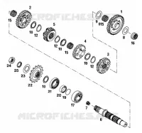 BOITE DE VITESSES   ARBRE SECONDAIRE pour KTM 350 EXC-F 20KW/SUP.COM de 1994