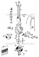 CARBURATEUR pour KTM 350 EXC-F 20KW/SUP.COM de 1994