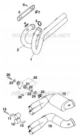 ECHAPPEMENT pour KTM 350 EXC-F 20KW/SUP.COM de 1994