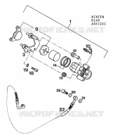 ETRIER DE FREIN AR pour KTM 350 EXC-F 20KW/SUP.COM de 1994