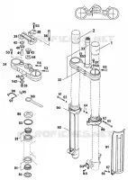 FOURCHE / T DE FOURCHE pour KTM 350 EXC-F 20KW/SUP.COM de 1994