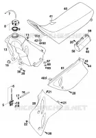 RESERVOIR / SELLE pour KTM 350 EXC-F 20KW/SUP.COM de 1994