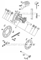 ROUE ARRIERE pour KTM 350 EXC-F 20KW/SUP.COM de 1994