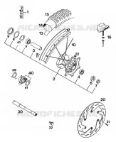 ROUE AVANT pour KTM 350 EXC-F 20KW/SUP.COM de 1994