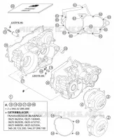 CARTER MOTEUR pour KTM 250 EXC SIX-DAYS de 2004
