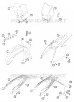 PLASTIQUES pour KTM 250 EXC SIX-DAYS de 2004