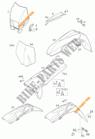 PLASTIQUES pour KTM 250 EXC SIX-DAYS de 2001