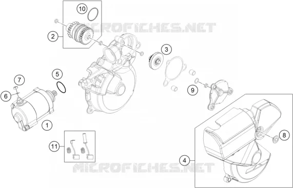 DEMARREUR ELECTRIQUE KTM MOTO 250 2015 EXC  250 EXC SIX-DAYS