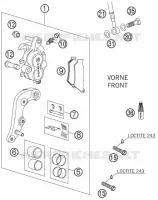 ETRIER DE FREIN AVANT pour KTM 250 EXC RACING de 2005