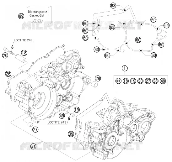 CARTER MOTEUR KTM MOTO 250 2012 EXC  250 EXC