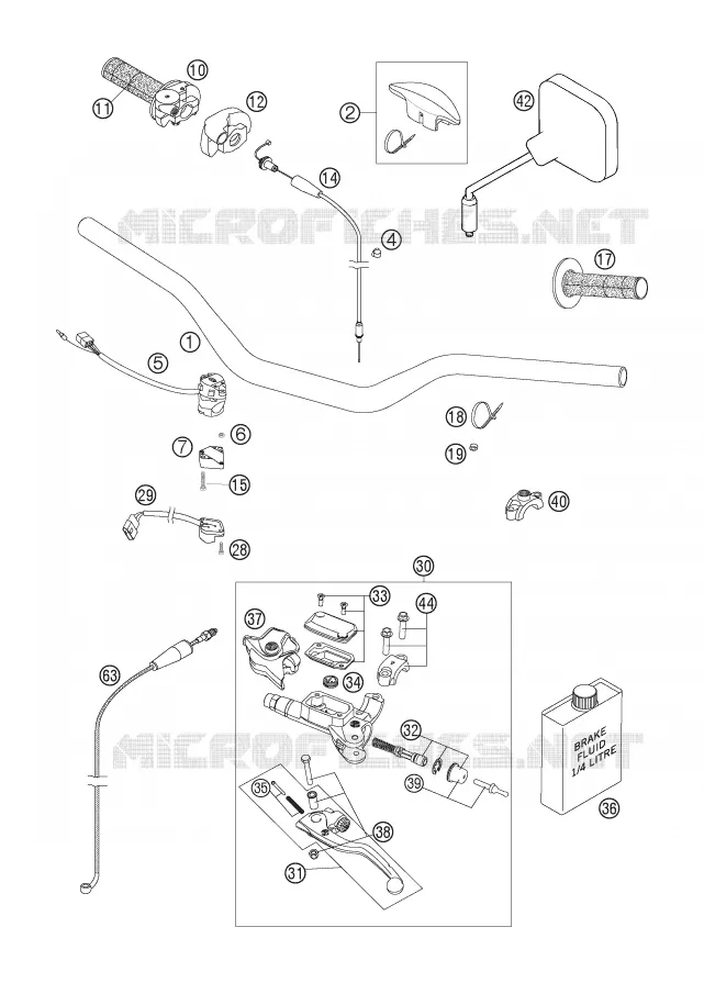 GUIDON / COMMANDES KTM MOTO 250 2006 EXC  250 EXC