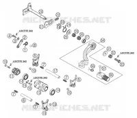 MECANISME DE SELECTION DE VITESSES pour KTM 250 EXC de 2003