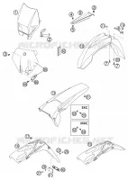 PLASTIQUES pour KTM 250 EXC de 2003