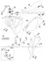 RESERVOIR / SELLE pour KTM 250 EXC de 2003