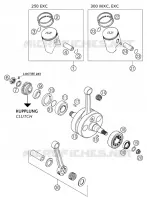 VILEBREQUIN / PISTON pour KTM 250 EXC de 2003