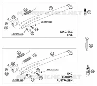 BEQUILLE LATERALE / CENTRALE pour KTM 250 EXC de 2002