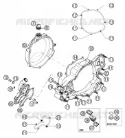 CARTER EMBRAYAGE pour KTM 250 EXC de 2002