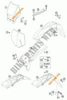 PLASTIQUES pour KTM 250 EXC de 2002