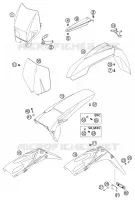 PLASTIQUES pour KTM 250 EXC de 2002
