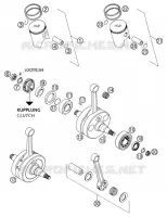 VILEBREQUIN / PISTON pour KTM 250 EXC de 2002