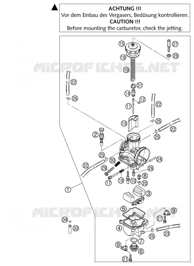 CARBURATEUR KTM MOTO 250 2002 EXC  250 EXC