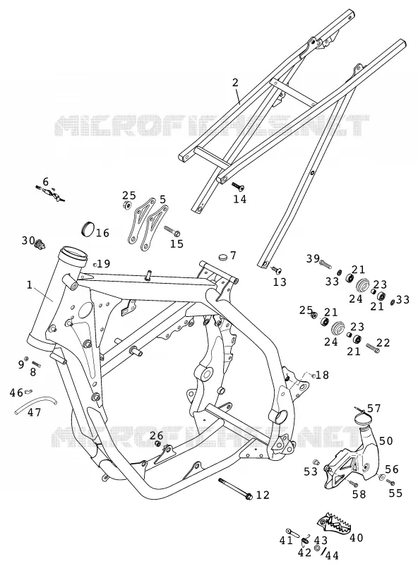 CADRE KTM MOTO 250 2001 EXC  250 EXC