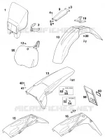 PLASTIQUES pour KTM 250 EXC de 1998