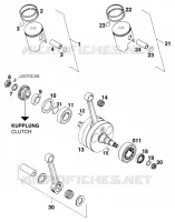 VILEBREQUIN / PISTON pour KTM 250 EXC de 1998