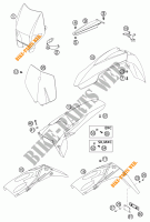 PLASTIQUES pour KTM 200 EXC SGP GS de 2002