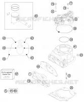 CYLINDRE / CULASSE pour KTM 200 EXC de 2013