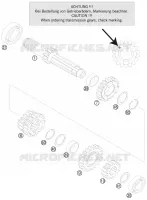 BOITE DE VITESSES   ARBRE PRIMAIRE pour KTM 200 EXC de 2011